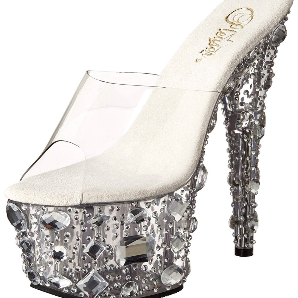 New Discontinued Pleaser Rhinestone Heel Size 8